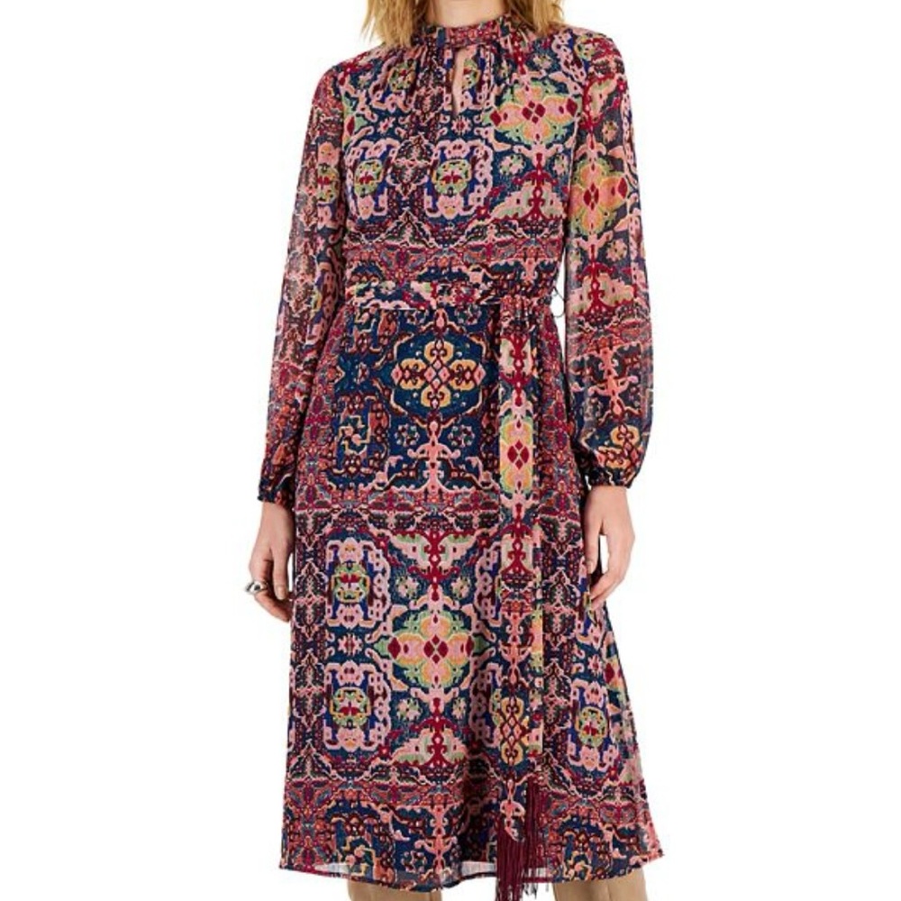 Women’s Tahari ASL Tapestry-print chiffon midi dress